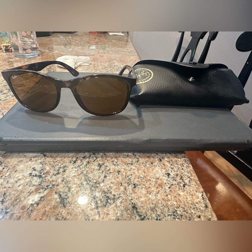 Ray-Ban Dark Brown Sunglasses with Black Case Unisex NWT